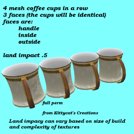 KC 4 mesh coffee cups in a row 3 faces .5 lm photo