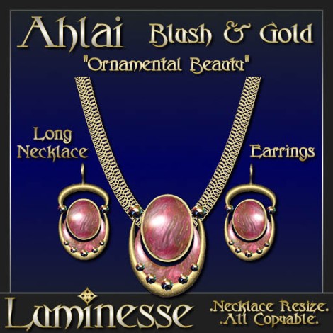 _LUM-Ahlai Necklace Set - Blush & Gold