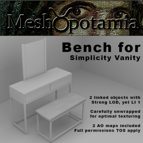 Meshopotamia Simplicity Vanity Bench 001 AD
