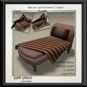 [Park Place] Mauve Upholstered Chaise