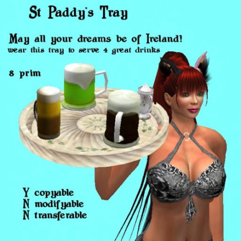 St Paddy's Tray-enjoy some great Irish drinks
