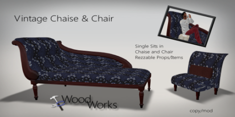 [Wood Works] Vintage Chaise & Chair copy AD